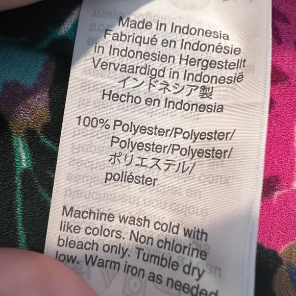 J.Crew Printed Black Turquoise Pink Floral Ruffle Sleeve Pullover Top NWOT - Picture 12 of 13